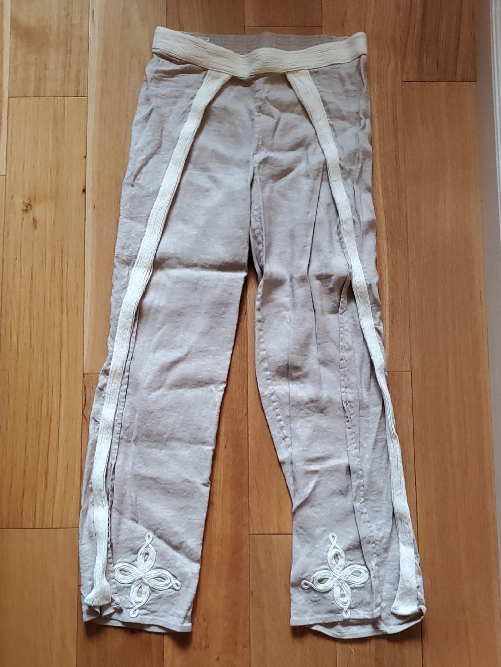 Calypso St. Barth LINEN pants with Cream Trim